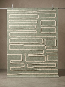 Luxury Tufted Geometric Wool Rug Contemporary Maze Pattern Handmade Carpet with Latex Backing Eco-Friendly <b>for</b> Modern Interiors - Product Image 5