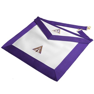 Royal Select Masters Council Apron White <b>Purple</b> Various Materials Masonic Regalia Ceremonial Lodge Freemason Apron - Product Image 2