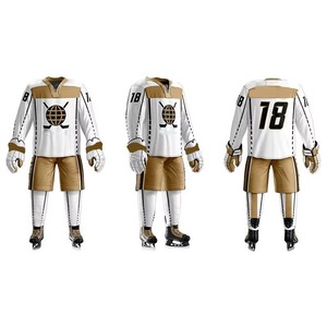 Men's High Quality Custom Printed Polyester Ice Hockey Jersey Free Design Sublimation Team Name Quick Dry Uniform Sportswear Set - Product Image 6