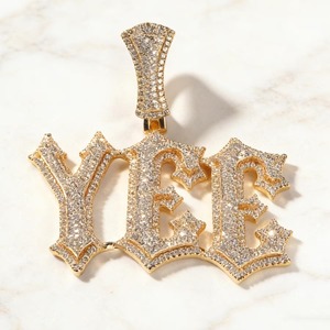Iced Out Moissanite Letter <b>Pendant</b> 18K Gold Plated Hip Hop Style Themed Charm Men's Everyday Wear <b>Pendant</b> Custom <b>Initial</b> <b>Pendant</b> - Product Image 6