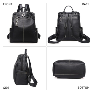<b>Backpack</b> Female Leather Bagpack <b>Ladies</b> School Bags for Girls Large Capacity Travel Back Pack - Product Image 3