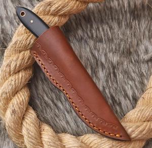 Couteau à lame fixe en acier Damas fait main, fourreau de transport vertical, manche en Micarta, pour la chasse et le camping, OEM Nordic Forge - Product Image 5