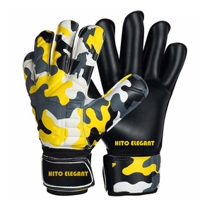 Goalkeeper Gloves Front Palm 4mm German Latex Backhand Silicon Print Hybrid Cut Customized Your Own Design Elastic <b>Strap</b> - Product Image 5