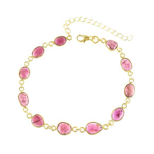 <b>Silver</b> Export House <b>Silver</b> Gold Plated Tourmaline Bracelet for <b>Women</b> Engagement Wedding Party - Product Image 1