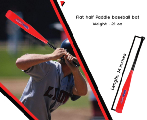 Bâton de baseball et de softball plat demi-pagaie de 33 pouces en bois d'érable 19OZ par NAQQASH SPORTS - Product Image 3