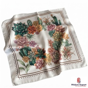 Foulard carré imprimé sur mesure effet soie de haute qualité, fabricant OEM ODM, produits textiles personnalisés Bioko, vente en gros - Product Image 4
