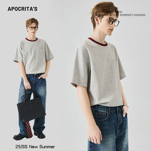 Camiseta OEM de Manga Corta para Hombre, Estilo Old Money, Cuello Redondo, Verano 2026 - Product Image 3