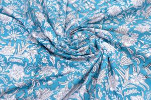 Tela 100% Algodón Suave y Puro con Estampado Floral para Ropa - Túnica India para Vestidos, Cortinas, Ropa de Dormir, Juguetes, Ligera - Product Image 2