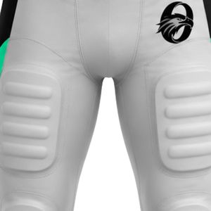White and Mint American Football Shorts Padded <b>Athletic</b> Team Uniform Breathable Lightweight Comfortable for Match - Product Image 5
