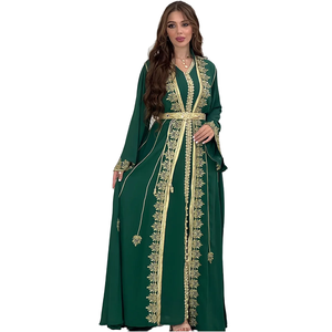Vestidos de Fiesta Bordados para Mujeres Musulmanas Eid, Conjunto de 2 Piezas, Jalabiya, Ramadán, Islam, Vestidos Árabes, Túnica Marroquí, Dubái, Abayas, Caftán - Product Image 4