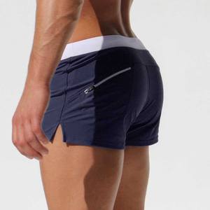Men's Solid Blue Quick Dry Swim Trunks Mid Waist Elastic Waist <b>Short</b> Length Beach Swim <b>Shorts</b> with <b>Zipper</b> Pocket - Product Image 5