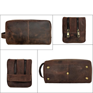 Luxury Genuine Leather Tactical Backpack Zipper Closure Waterproof Design for Outdoor Travel Shaving Accessories Skincare - Product Image 5