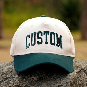 Casquette de baseball bicolore personnalisable avec broderie de votre logo, en coton, 5 panneaux, structurée, unisexe, vente en gros, usine OEM - Product Image 3