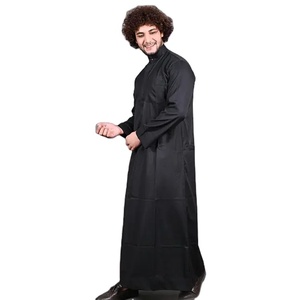 2025 último Thobe étnico para hombres transpirable árabe musulmán hombres vestido blanco sólido Arabia Thobe para hombres - Product Image 2