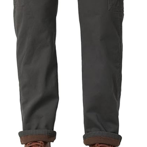 กางเกงคาร์โก้บุขนแกะสำหรับผู้ชายเพื่อความอบอุ่นในฤดูหนาว พร้อมกระเป๋าหลายช่อง กางเกงทำงานทรงหลวมสำหรับใส่กลางแจ้ง - Product Image 3