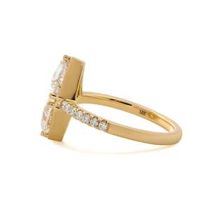 Anillo Toi Et Moi de Oro Amarillo de 14K/18K con Diamante Cultivado en Laboratorio de 2 Quilates para Mujer, Anillo de Compromiso de Lujo con Corte Trillón y Doble Piedra Pavé - Product Image 6