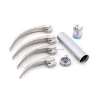 Ensemble de laryngoscope vétérinaire LED Macintosh Debonairii, 4 lames courbées en acier inoxydable, équipement de diagnostic électrique amovible