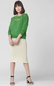 Sudadera Verde de Cuello Redondo para Mujer con Estampado de Letras, Corte Regular, Manga Larga, Tejido de Algodón, Estilo Casual - Product Image 4