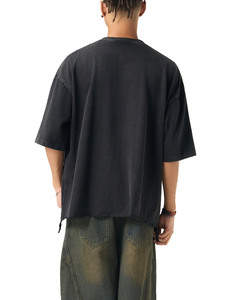 Camiseta Oversize Estilo Streetwear con Lavado Ácido, Bajo Desgastado, Vintage, Retro, Hombros Caídos, Premium, Grunge - Product Image 3