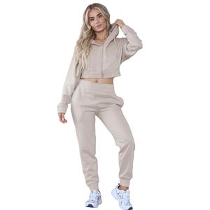 Conjunto Deportivo de Dos Piezas para Mujer, Invierno, Estilo Vintage, Bloques de Color, Tallas Grandes, Chaqueta con Cremallera y Pantalones - Product Image 2