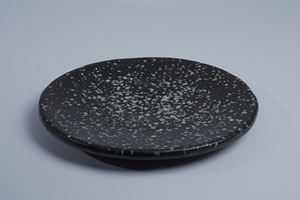 Assiette à dîner en céramique premium Japandi noire mouchetée avec glaçure réactive 26 cm, compatible lave-vaisselle, pour restaurant, hôtel, café, service de steaks - Product Image 5