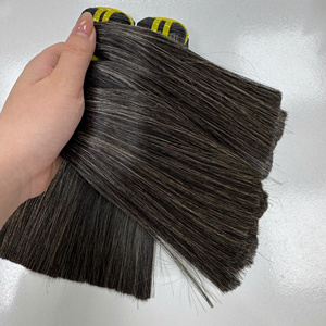 Cabello plateado Color natural humano vietnamita Precio de fábrica Extensiones de cabello Cabello liso de hueso - Product Image 3
