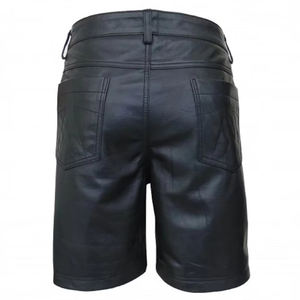 Pantalones cortos de cuero para hombre de alta calidad, resistentes al viento, para invierno, con logotipo personalizado impreso, los más vendidos. - Product Image 5