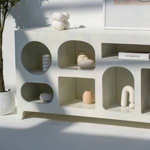 Consola de Exhibición Pintada en Blanco Vandana Lunaris Novara, Mueble de Diseño Moderno y Minimalista - Product Image 4