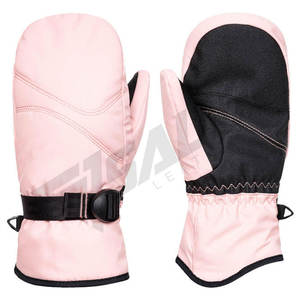 Custom Winter Warm Dry Heated Ski Snowboard Waterproof Ice Fishing Season Outdoor Sports Mitt PU Leather Gloves - Product Image 3