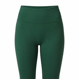 Seamless Ribbed Nylon 2-Piece Yoga Set <b>Mock</b> <b>Neck</b> Long Sleeve Crop <b>Top</b> & High Waist Tummy Control Sublimation Printed Leggings - Product Image 5