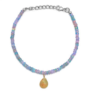 Handmade Unique Design Natural Ethiopian Opal <b>Classic</b> Fashionable Strand Bracelet 925 Sterling Silver Smooth Gemstone Party - Product Image 1