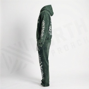 Ensemble de survêtement professionnel pour homme, effet délavé, léger et respirant, pour le sport et l'entraînement en salle de sport, personnalisable - Product Image 3