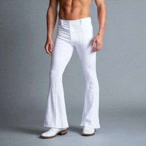 Leggings acampanados estampados por sublimación para hombre, con cintura alta y cordón ajustable, ideales para yoga y ejercicio. - Product Image 3