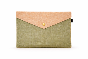 Eco Friendly Jute Button Closure Fashion Style <b>File</b> Folder Envelope Bag 11x8 Inch <b>Document</b> Pouch Reusable Handmade Office Sleeve - Product Image 2