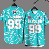 Maillot de football personnalisé imprimé décontracté à manches courtes pour homme et femme, style thaïlandais, 100 % polyester, séchage rapide