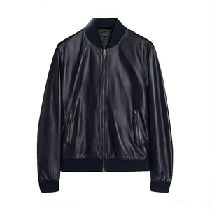 Chaqueta de Cuero Negra Original para Hombre, Venta Caliente OEM 2026, 100% Alta Calidad, MOQ Bajo, Precio Bajo, Moda de Invierno, Cuello Alto - Product Image 6