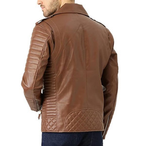 Chaqueta de Cuero Genuino para Hombre, Estilo Moderno, con Ribete de Piel, Transpirable, para Invierno, Varios Colores, Superventas - Product Image 4