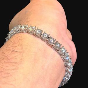 Round Cut Tennis Bracelet 925 Sterling Silver VVS Moissanite Diamond Hip Hop Luxury Unisex Wedding Jewelry Gift for <b>Men</b> - Product Image 2