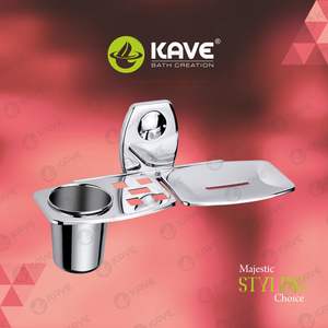 Jabonera de Acero con Acabado Cromado Satyam Enterprise con Soporte para Vasos, Montada en la Pared para Uso Comercial en Hoteles y Hogares Modernos - Product Image 2