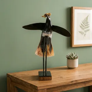 Modern Handmade Wood <b>Rustic</b> Bird Branch Sculpture Eco Friendly Artisan Home Tabletop Decoration Orissa Wholesale Export - Product Image 5
