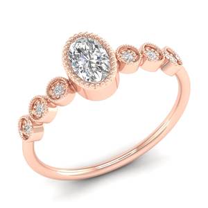 Anillo de Diamante Cultivado en Laboratorio CVD de Corte Ovalado de 0.54 Quilates en Oro Sólido de 14K con Diseño Único REYES para Mujer, Certificado IGI, Joyería Fina - Product Image 2