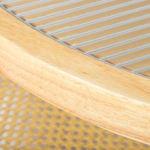 Tavolino da Caffè in Rattan Fatto a Mano Stile Boho 50 cm con Piano in Vetro, Tavolino Piccolo per Soggiorno e Balcone - Product Image 6