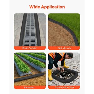 Filtro a calza per sedimenti diametro 5 Rivestimento in Polipropilene Efficiente per il Controllo dell'Erosione, Geosintetico in Argilla, Copertura 3x3 Metri - Product Image 6