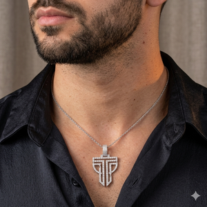 Hip Hop Jewelry Men's Iced Custom Letter Charm <b>Necklace</b> 925 <b>Silver</b> Gold Plated Moissanite <b>Initial</b> Nameplate Cartoon Logo Party - Product Image 2