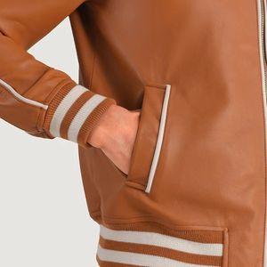 Chaqueta de Cuero Alpha Phi Personalizable para Hombre 2026 |   Chaqueta Bordada de la Fraternidad Alpha | Chaqueta Bordada de Fraternidad, Chaqueta Bomber - Product Image 4
