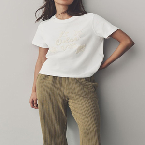 Camisetas de Manga Corta para Mujer, Cuello Redondo, Blancas, Bordadas, Mezcla de Spandex, Secado Rápido, Transpirables, con Diseño de Impresión Personalizada - Product Image 4