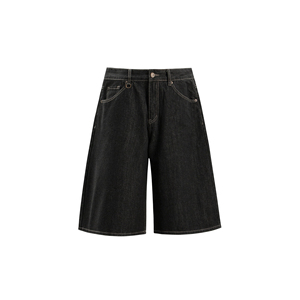 Shorts en jean tissé respirant à taille mi-haute pour homme, personnalisables avec logo et couleur, style streetwear hiver, 100 % coton, décontractés avec poches - Product Image 6