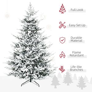 Albero di Natale Artificiale Realistico in Cedro di 2,4 Metri, 1479 Rami di Pino Innevati, Decorazione Natalizia per Casa con Apertura Automatica in Verde - Product Image 5