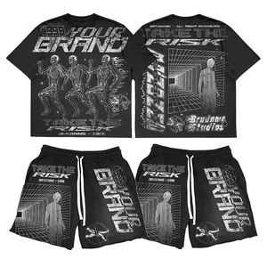 ชุดเซ็ตเสื้อยืดแขนสั้นและกางเกงขาสั้นผ้าเทอร์รี่ถัก โพลีเอสเตอร์/คอตตอน ระบายอากาศได้ดี สไตล์ลำลองสำหรับผู้ชาย รุ่นใหม่ประจำฤดูหนาว  แบบสองชิ้น สีพื้น เป็นมิตรต่อสิ่งแวดล้อม - Product Image 3