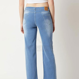 Jean à coupe classique respirant à taille mi-haute avec matière extensible douce, tissu durable, confortable pour un usage quotidien, look moderne et tendance - Product Image 4